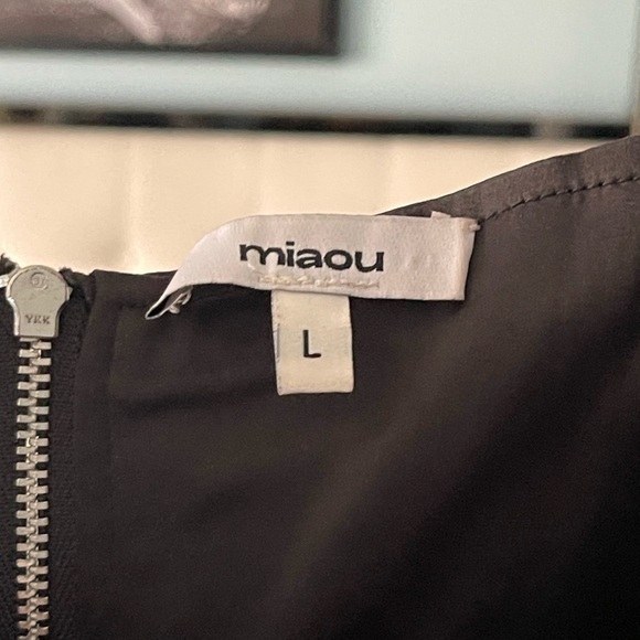 MIAOU Crop Top AGNES Corset Black Stretch Tue Sleeveless with Square Neckline Lg - Picture 9 of 11